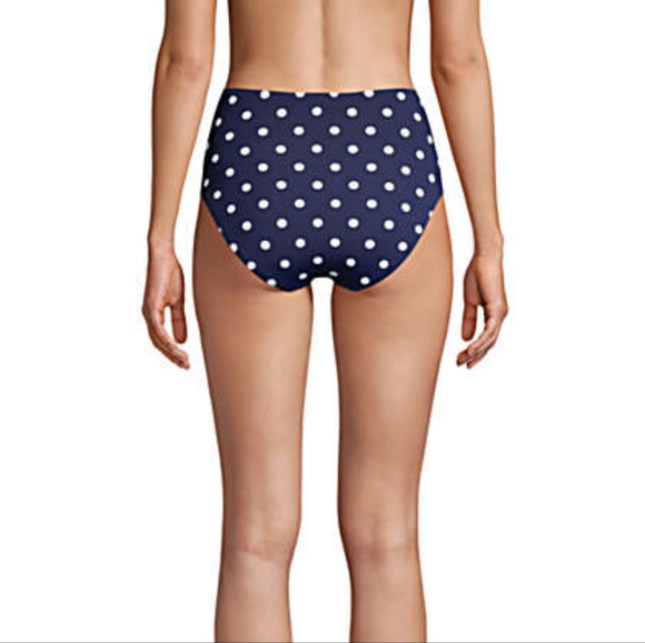 Land's End polka dot retro high waisted swim bottom - Picture 3 of 3